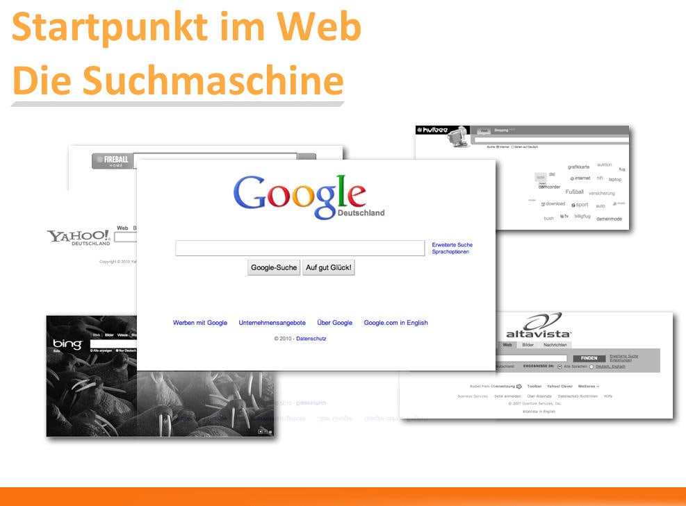 Die Suchmaschinen sind für Internet-User der Startpunkt einer Internet-Recherche