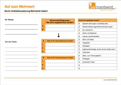 Texte mit Mehrwert formulieren.