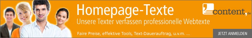 Homepage-Texte über content.de schreiben lassen