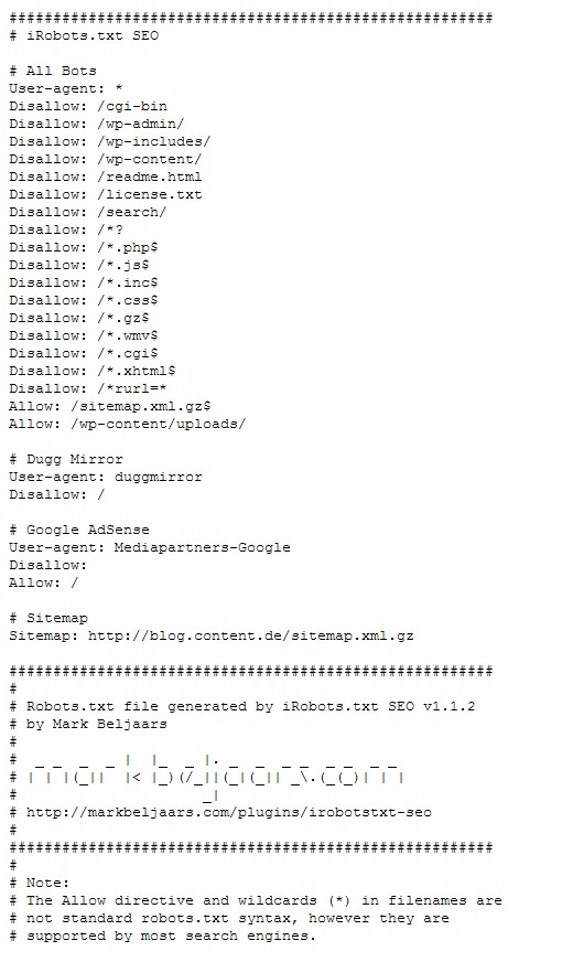robots.txt-Datei content.de-Blog robots.txt-Datei content.de-Blog